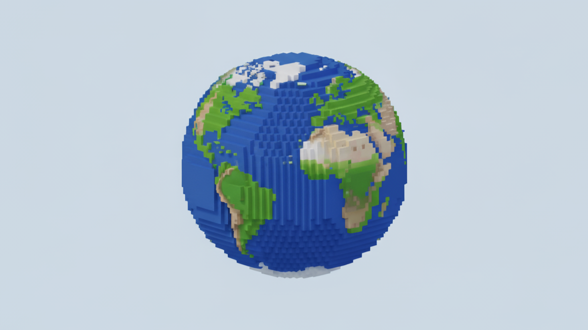 Voxel Earth Single Scene export preview